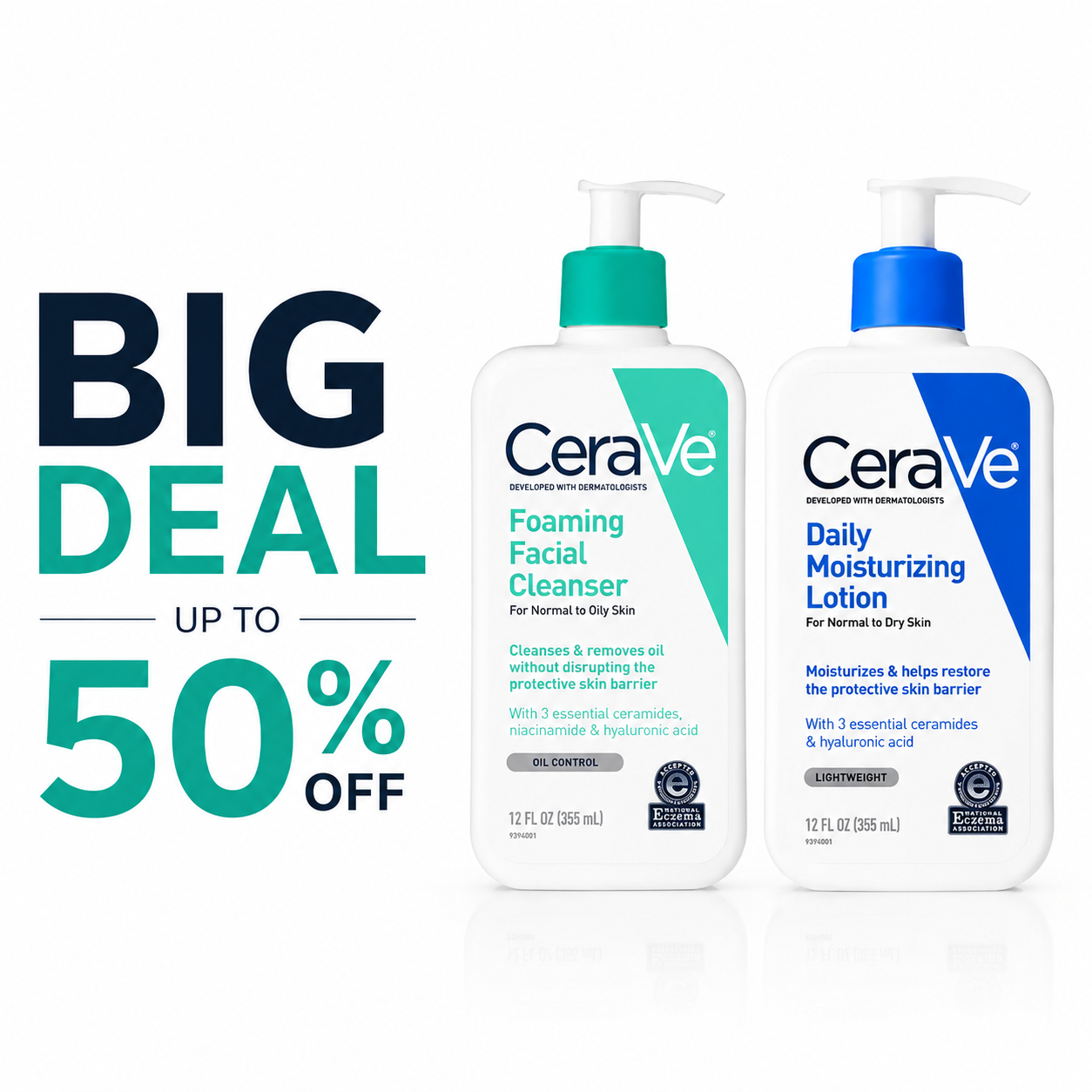 CeraVe Foaming Cleanser & Moisturizing Lotion